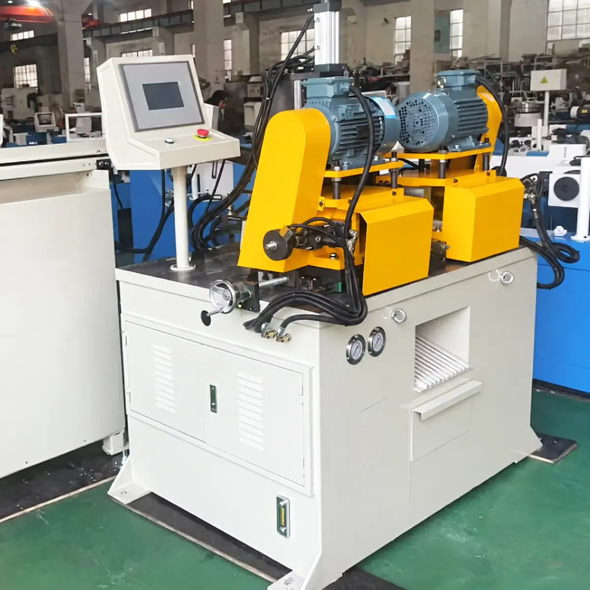 PLC Automatic Double-Head Pipe and Bar Chamfering Machine view 2